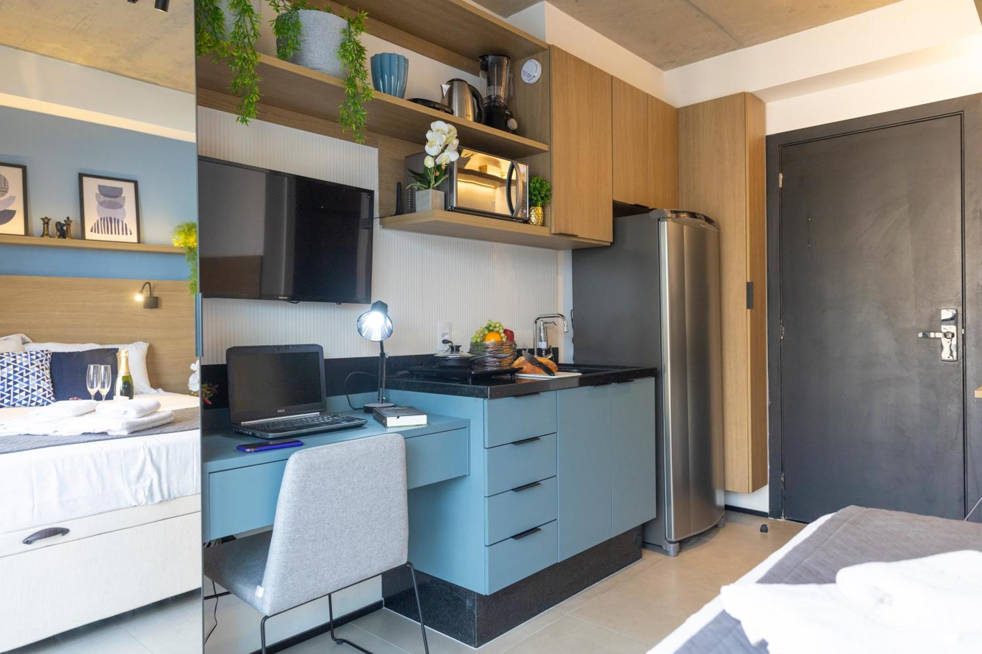 Apartamento Estudios Com Ac E Varanda Na Bela Vista *