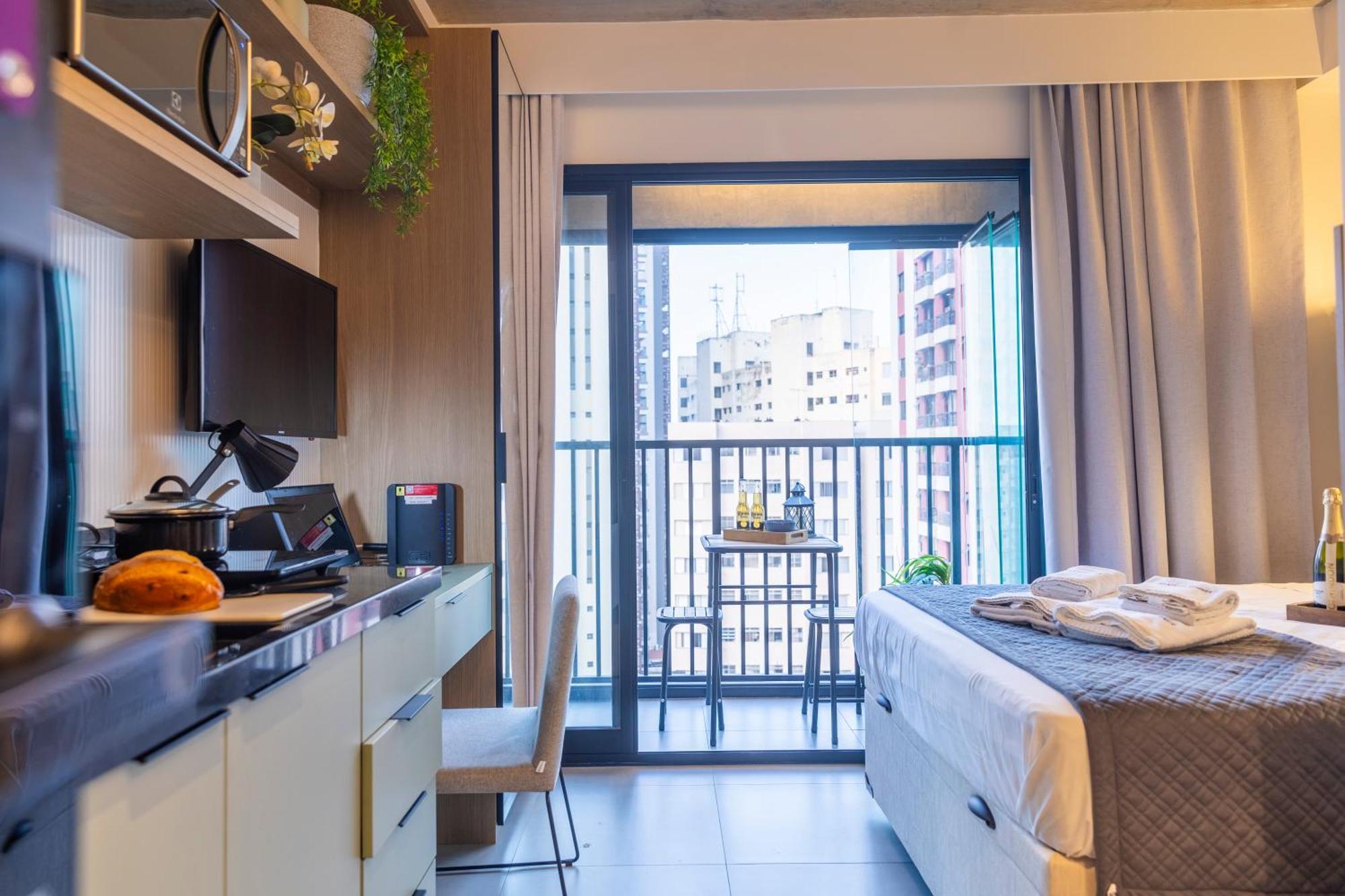 Estudios Com Ac E Varanda Na Bela Vista Apartamento São Paulo